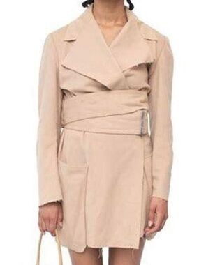 Jean Colonna Women's Wrap Front Trench Coat in Beige
